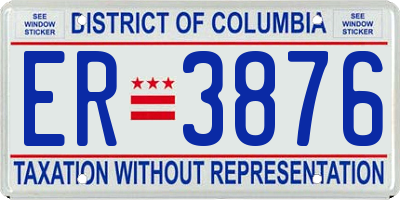 DC license plate ER3876
