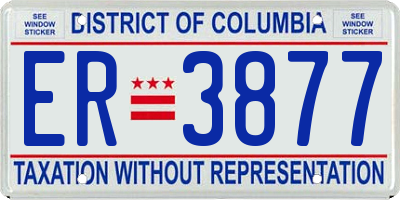 DC license plate ER3877