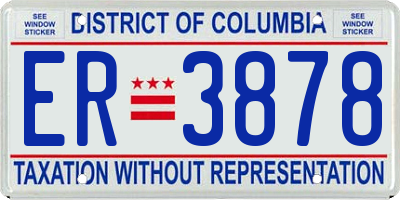 DC license plate ER3878