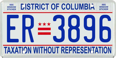 DC license plate ER3896
