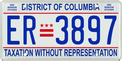 DC license plate ER3897