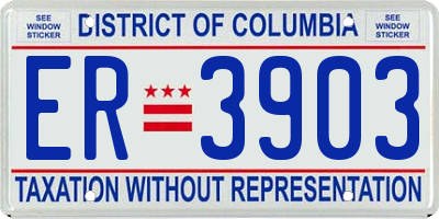 DC license plate ER3903