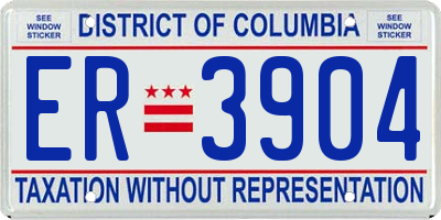 DC license plate ER3904