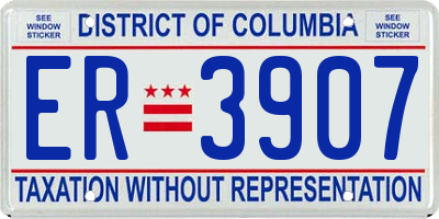 DC license plate ER3907
