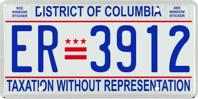 DC license plate ER3912
