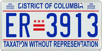 DC license plate ER3913