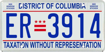 DC license plate ER3914
