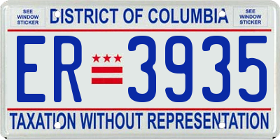 DC license plate ER3935