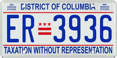 DC license plate ER3936