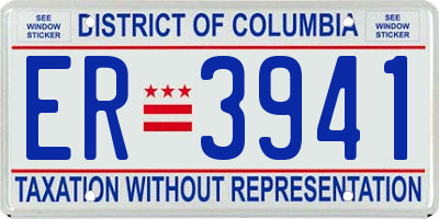 DC license plate ER3941