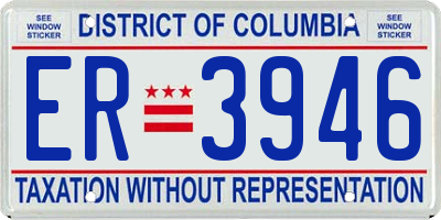 DC license plate ER3946