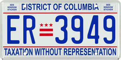 DC license plate ER3949