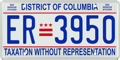 DC license plate ER3950