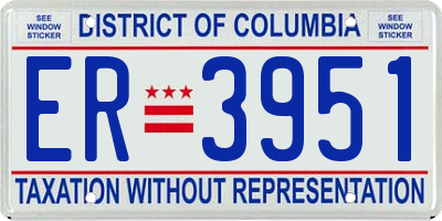 DC license plate ER3951