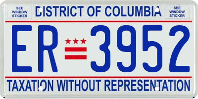 DC license plate ER3952