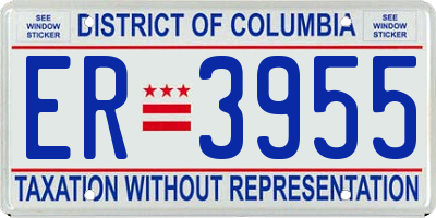 DC license plate ER3955