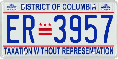 DC license plate ER3957