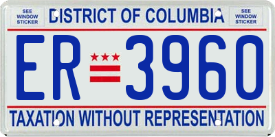 DC license plate ER3960