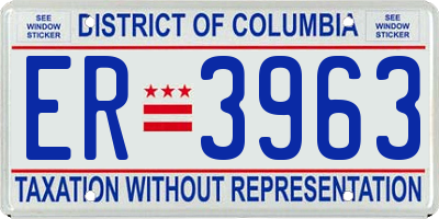 DC license plate ER3963