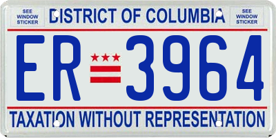 DC license plate ER3964