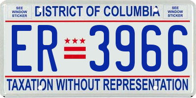 DC license plate ER3966