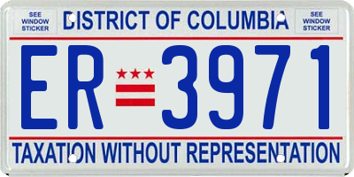 DC license plate ER3971