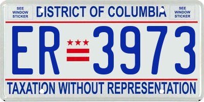DC license plate ER3973