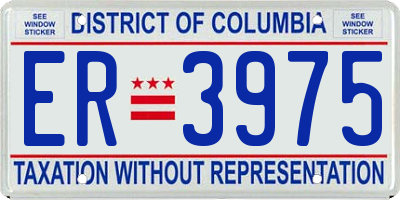 DC license plate ER3975