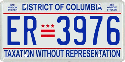 DC license plate ER3976
