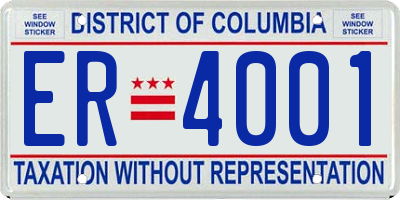 DC license plate ER4001