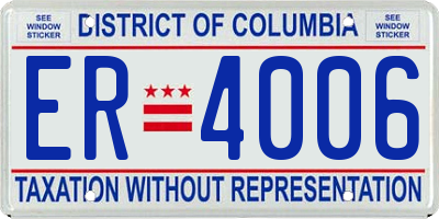 DC license plate ER4006