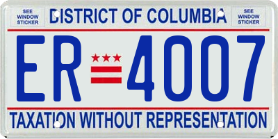 DC license plate ER4007