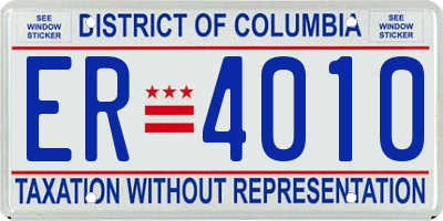 DC license plate ER4010