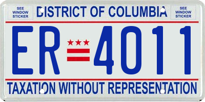 DC license plate ER4011