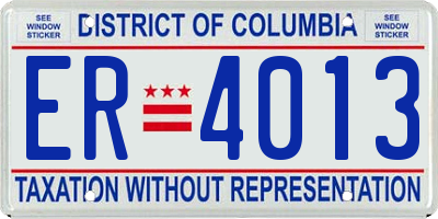 DC license plate ER4013