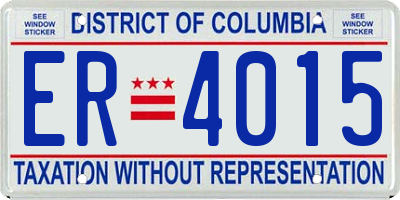 DC license plate ER4015