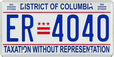 DC license plate ER4040