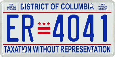 DC license plate ER4041