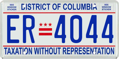 DC license plate ER4044