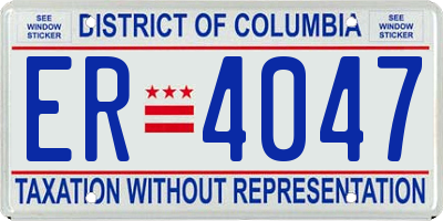 DC license plate ER4047