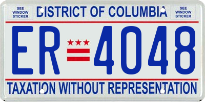 DC license plate ER4048