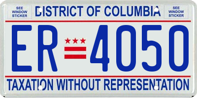 DC license plate ER4050