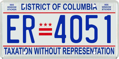 DC license plate ER4051