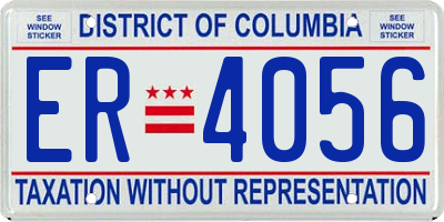 DC license plate ER4056