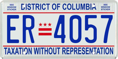 DC license plate ER4057