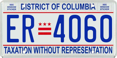 DC license plate ER4060