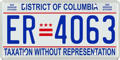 DC license plate ER4063