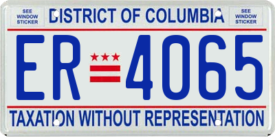DC license plate ER4065