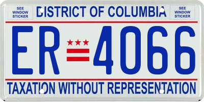 DC license plate ER4066