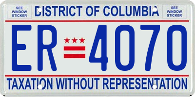 DC license plate ER4070
